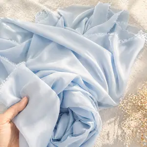 Dusty Blue Soft Matte Chiffon Fabric 40 Yards 60” Wide Sheer Draping for Ceiling Decor Dresses Event Styling