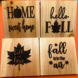 Custom Made Fall Coasters for Tableware Set - Set of 4