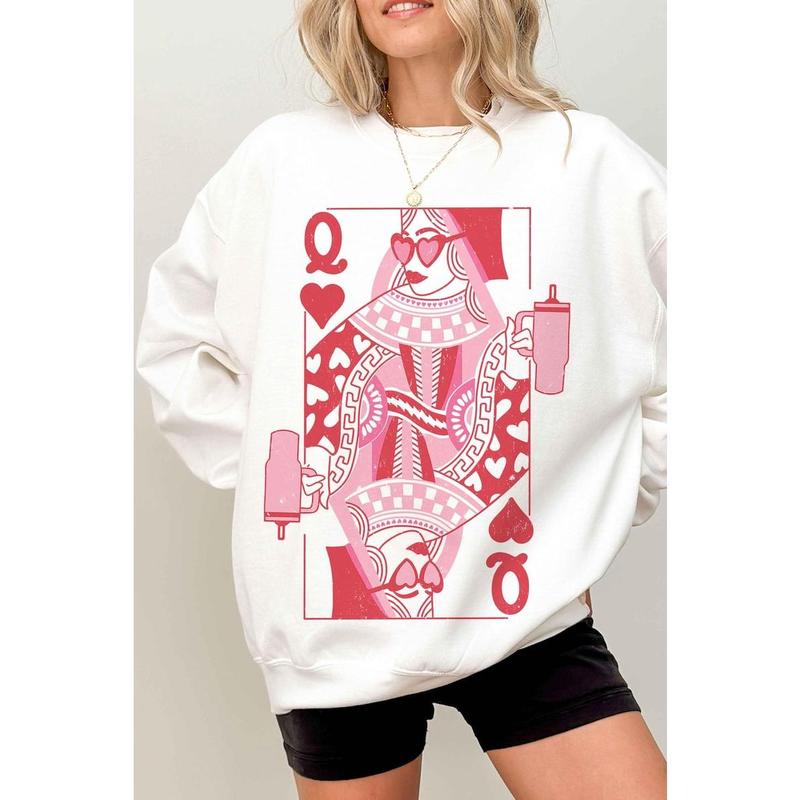 Queen of Hearts Sweatshirt Valentines Sweatshirt Tumbler Valentine Sweatshirt Valentines Day sweatshirt Valentines Sweater Trendy Girl Era