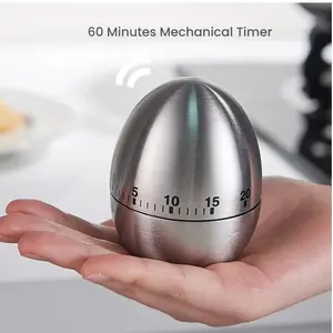 Mechanical Kitchen Timer 60 Minutes, Egg Shape and Apple Shape Options, Time Management, Cooking, Sports, Beauty, Learning, Kitchen Decor