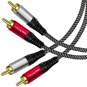 RCA Cable 30 ft, 2RCA Male to 2RCA Male Audio Stereo Subwoofer Cable Nylon-Braided Auxiliary Audio Cord for Home Theater, HDTV, Amplifiers, Hi-Fi Systems,Speakers (30FT/10M)