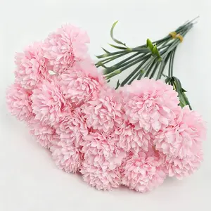 18pcs Artificial Chrysanthemum Flowers - Realistic Fake Flowers with Green Foliage, No Maintenance Fake Flowers in White, Red, Pink, Green, Yellow, Blue, Purple, - Durable Plastic Floral ArranSynthetic Gemstoneents for Home, Wedding, Party, Christmas