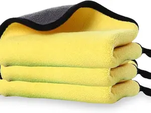 Premium Grade 3-Pack of Large Microfiber Towels for Cars - Reusable and Lint-Free Cleaning Cloths for Car Wash, Detailing, Pet Drying, and Home Cleaning Supplies