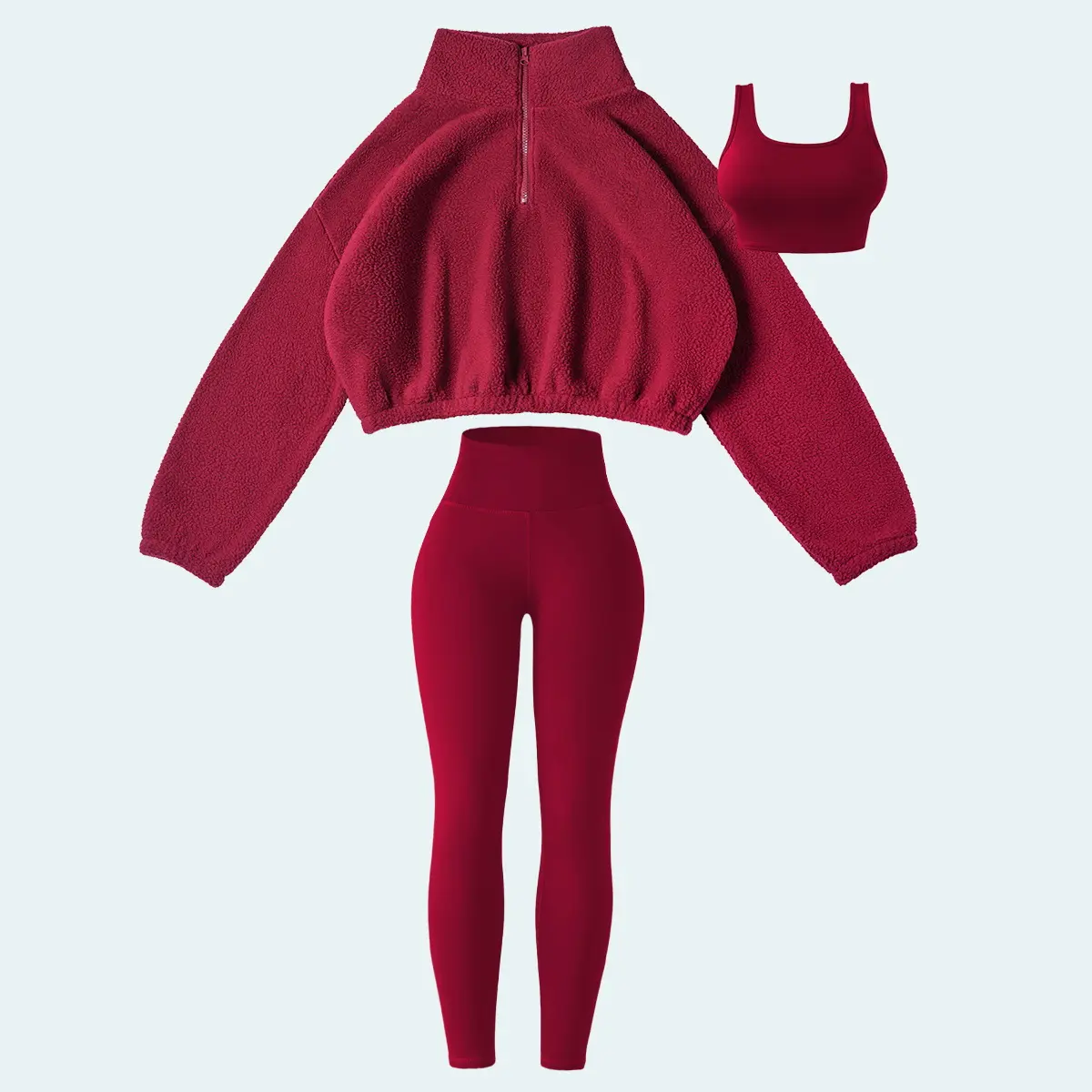Wine Red   Three Piece Set