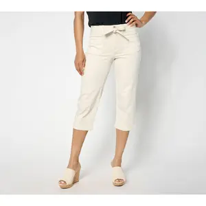 nicole by Nicole Miller Soho High Rise Straight Leg Capri-Off White