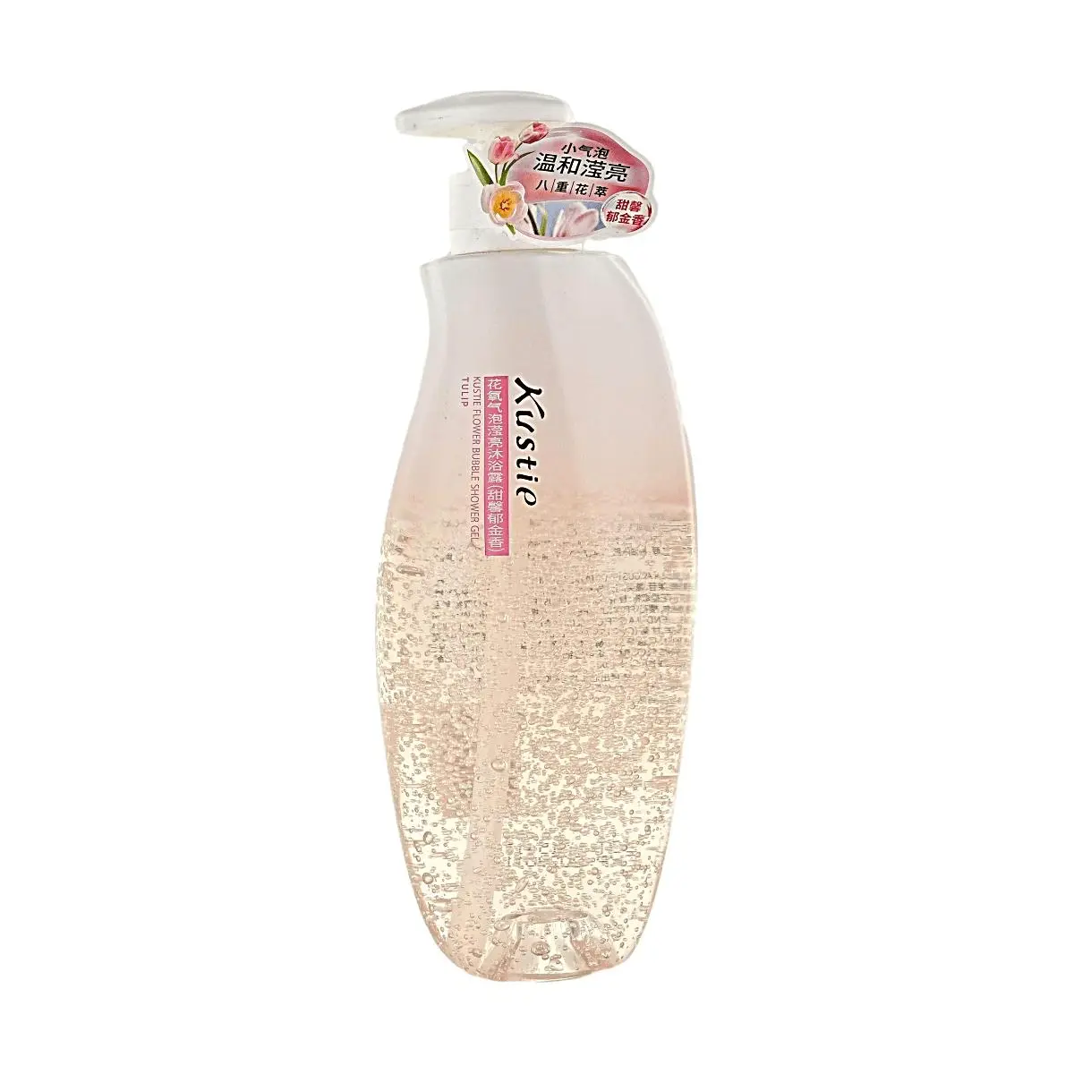 Kustie Sweet Tulip Gentle Amino Acid Body Wash (500g) - Fragrance-Infused Floral Cleanser, Daily Bath & Body Care, Oxygen Foam, 8 Flower Extracts for Radiant, Moisturized Peach-Scented Skin