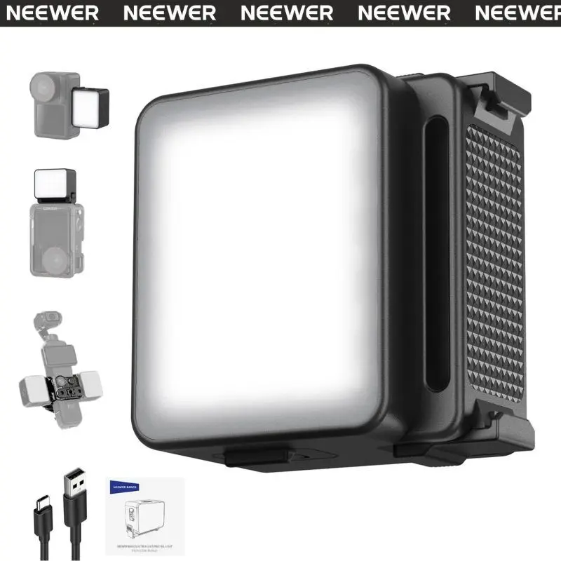 NEEWER M20 Magnetic Mini Light for DJI Osmo Action 3/4/5 Pro – IPX5 Waterproof Portable LED Video Light with Built-in Rechargeable Battery, Adjustable Brightness for Vlogging, Action Camera & Outdoor Shooting
