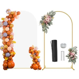 7.2 FT Wedding Arch Backdrop Stand and White Arch Cover Set, Arch Stand with Arch Stand Cover for Birthday Wedding Bridal Baby Shower Event