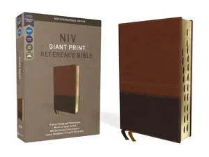 NIV, Reference Bible, Giant Print, Leathersoft, Brown, Red Letter, Thumb Indexed, Comfort Print by Zondervan [Leatherbound Book]