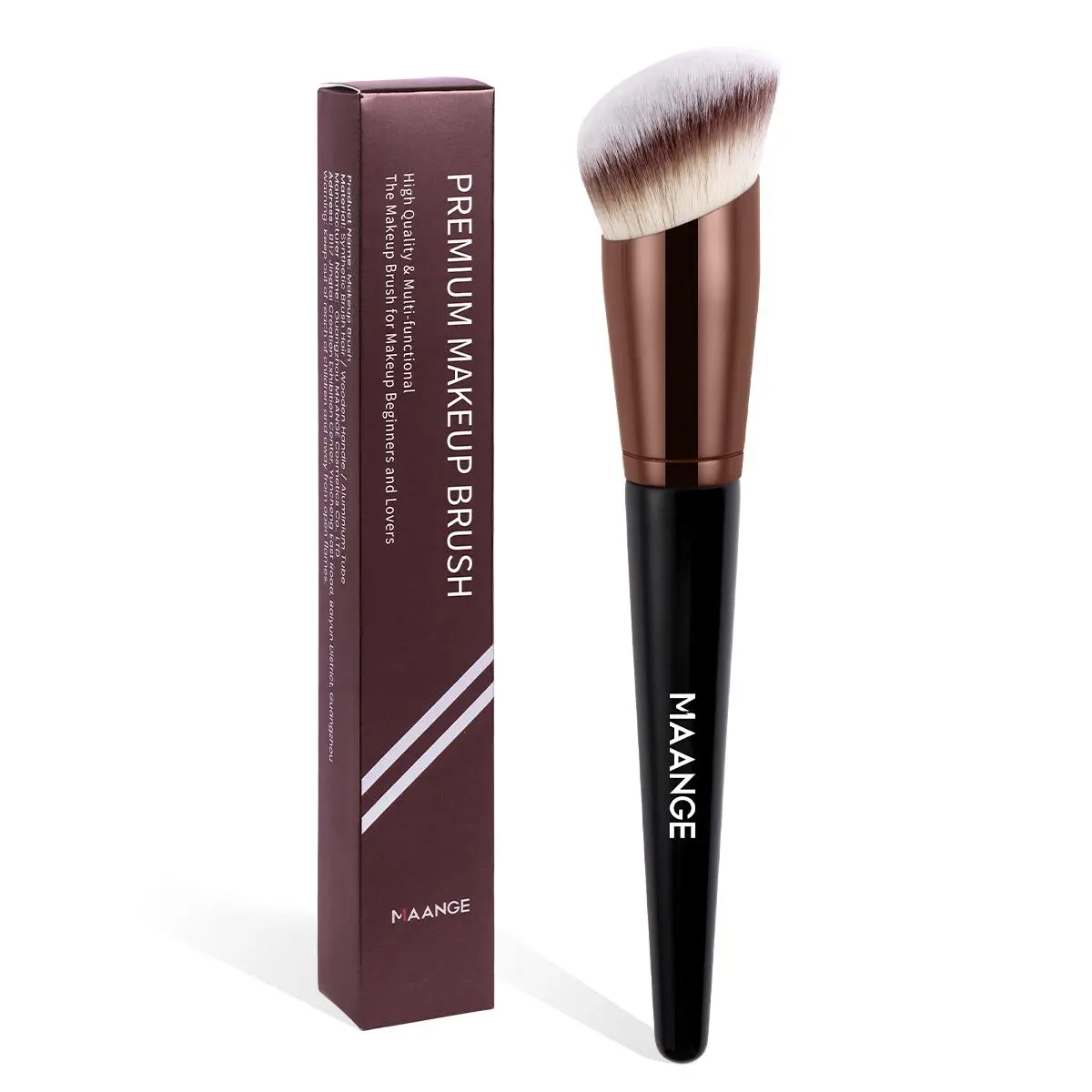 Makeup Brush, Slanted Head Portable Foundation Brush, Blending Brush Foundation, Travel Makeup Brush Set, Makeup Tool for Women & Girls, Cosmetic Product, Angled Brush, Cosmetic Brushes