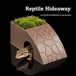 Multifunctional Reptile Hideout: Humidifying Cave and Climbing Platform for Geckos, Crested Geckos, Lizards, Spiders, and Crabs