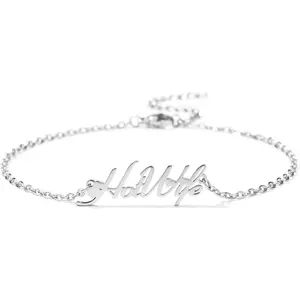 Anklet, Ankle Bracelet, Hot Wife Anklet with Hearts (Gold-Plated stainless steel or Silver stainless steel) minimal cadena con inicial de tu nombre