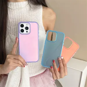 Macaron 2-in-1 Half Transparent Colorful Laser Phone Case for iPhone 13 14 15 16 pro max Macaron 2-in-1 Half Transparent Colorful Laser Phone Case for iPhone 13 14 15 16 pro max