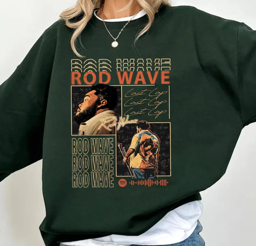 Vintage-Style Rod Wave Sweatshirt "Last Lap" Tour 2024 Collectible