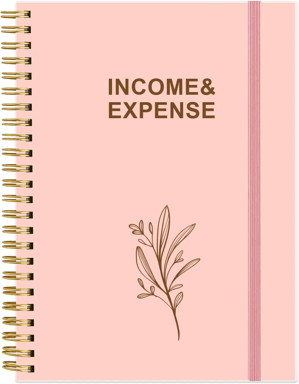 Income & Expense Log Book - A5 Income and Expense Ledger Book for Small Business, Accounting Bookkeeping  Ledger Log Book for Woman and Man, 5.5" x 8.5", Pink Leaf