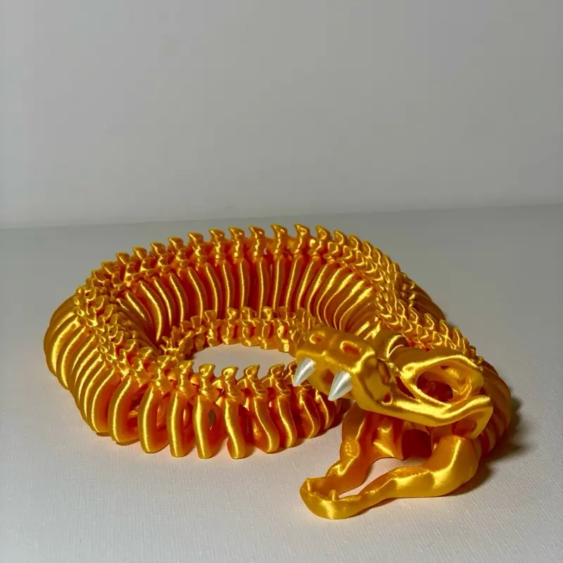 Golden Snake Skeleton - Articulated- 3D Printed