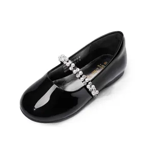 DREAM PAIRS KIDS Girl's Mary Jane Ballerina Flats Rhinestone Decorated Girls' Flat Shoes