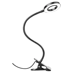 Desk Clip on Lamp for Reading Home Office, 10 Dimmable Brightness 3 Modes, Clamp Light for Bed Headboard