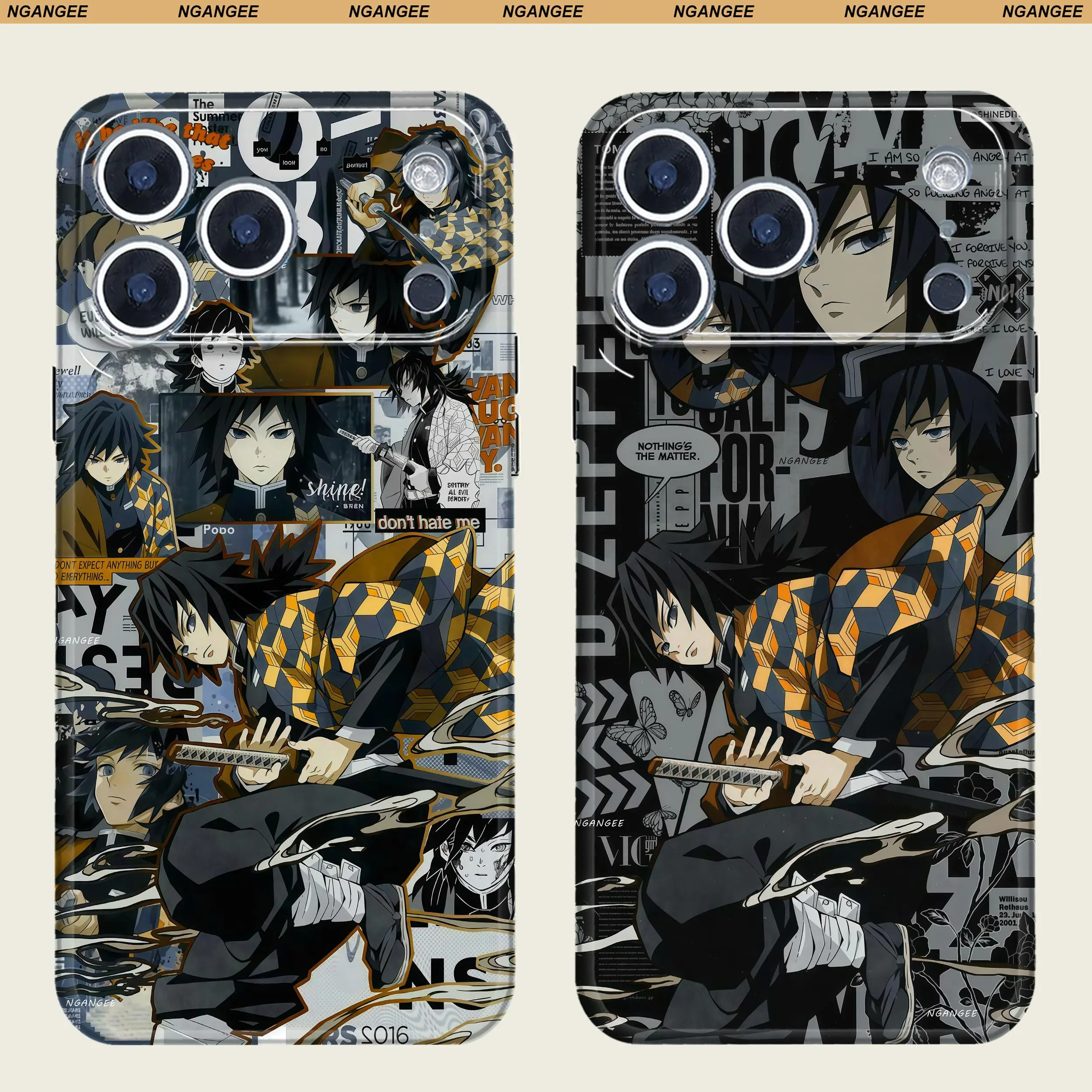 NganGee DS Anime Art Giyu Tomioka Custom Fit Smartphone Case - Protective Accessory with Character Print for iPhone 11,12,13,14,15,16 Plus,17,17 Air,17 Pro Max (GMPT11-13)