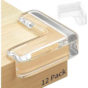 12 Pack Table Protectors, Corner Protector for , Clear Furniture Corner Guards & Edge Safety Bumpers Cushion to Cover  Furniture & Table Edges (12 Count (Pack of 1))