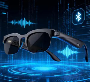 Mother'sDay Smart Glasses with Bluetooth 6.0 Wireless Headphones Dual Microphones UV Protection 5-Hour Battery Fast Type-C Charging Wearable Mics Chargeable Glasses