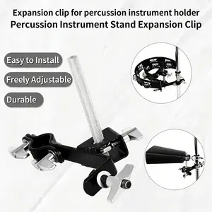Md146 Drum Set Percussion Instrument Mounting Clamp, Adjustable Secure Clip for Cowbell Wind Chimes, Multi-Function Expansion Bracket