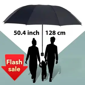 Large 12-Rib Windproof Folding Umbrella, Family & Couple’s XL Umbrella , 128cm Windproof, Waterproof, UV Protection, suitable for both men and women, Perfect gift for mother’s father’s day(1/2 Pieces)