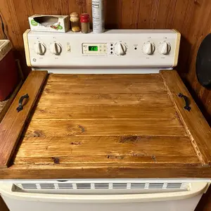 Noodle board stove cover antique walnut Noodle board stove cover antique walnut