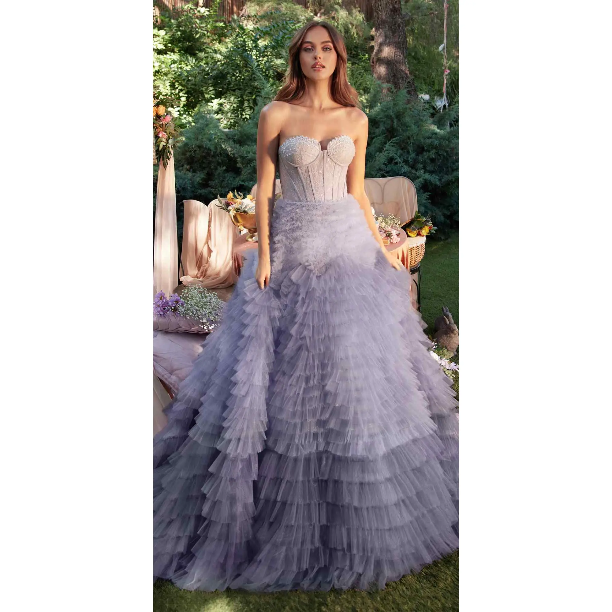 Women's Soft Strapless Sleeveless Floor-Length Formal Wedding Dress Set - Corset Back, Sweetheart Neck, Beading Lace Bra, Matching Cap & Skirt for Brides