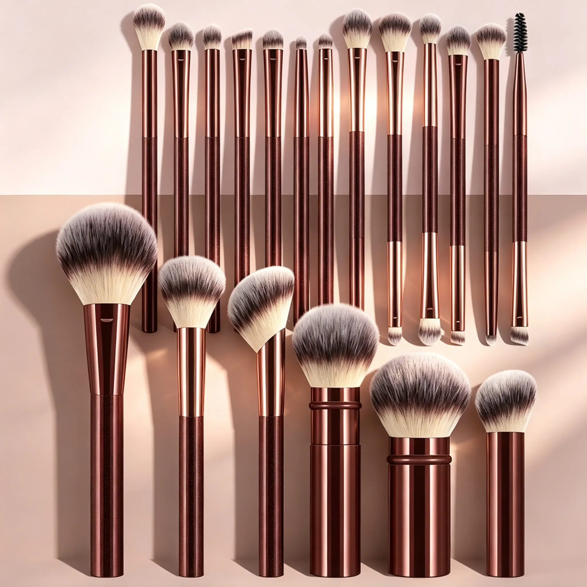 19-Piece Dual-Head Extendable Makeup Brush Set, Eyeshadow Blending Shading Brushes with Premium Aluminum Tube, Professional Portable Cosmetic Kit for Daily Beauty, Travel & Gifting