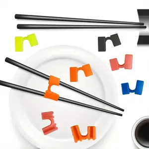 3pcs Chinese Chopsticks Trainer Holder For Adults Beginner Trainers Reusable Training Kids Small Chopstick Helper Kitchen Accessories Kitchen Stuff Party Favors Outdoor Picnic Travel Camping BBQ Accessories Beech Vacation Essential