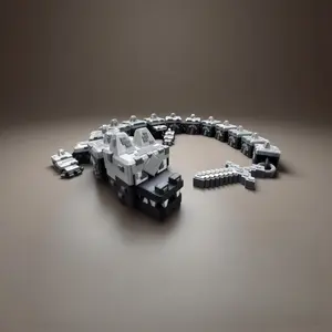 3D printed pixel dragon collectible decoration, 19.69 inches in size, can be arranged in various poses, perfectly suitable for various home decorations, as surprising gifts for holidays, birthdays, parties. Interesting company