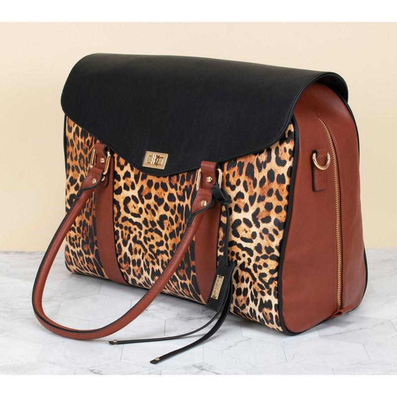 Badgley Mischka Leopard Travel Tote WeekenderBag