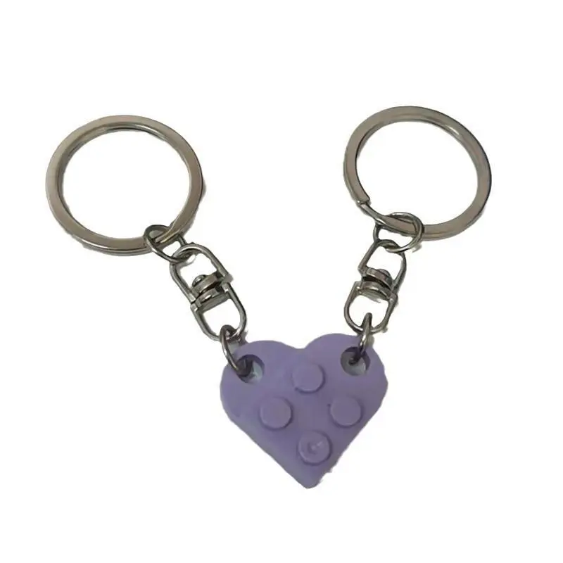 DIY Keychain - Interlocking Heart Puzzle, Detachable Building Block Couple Gift for Him/Her (Red/White) DIY Keychain - Interlocking Heart Puzzle, Detachable Building Block Couple Gift for Him/Her (Red/White)