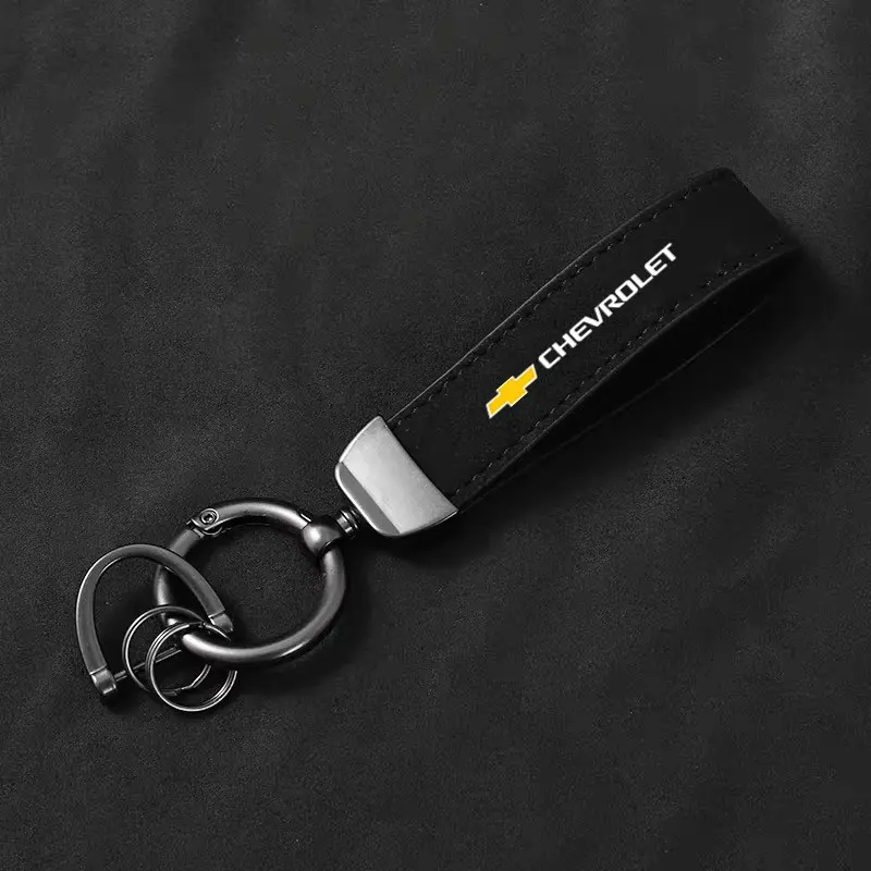 1pc Suede Car Key Keychain Chain Ring Keyring Holder Men Women Gifts Pendant Decoration For Chevrolet Captiva Cruze Tracker Epica Malibu Kalos Nubira Matiz Camaro Onix Volt Accessories