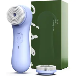 Electric Facial Cleansing Brush – Rechargeable Waterproof Face Scrubber for Women & Men, 2 Brush Heads for Deep Pore Cleansing & Gentle Exfoliation, 3 Speeds, Auto-Timer