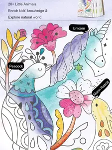 Watercolor Coloring Book, 20pcs/set DIY Watercolor Artwork Graffiti Book Art Illustrated Book For Gift For Boys Girls Drawing