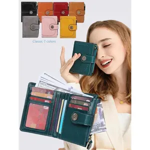 Women's Elegant Minimalism Short Wallet 2026 New Fashion high quality Leather Coin Purse Multi-Function Card Holder Anti-Theft RFID Perfect Daily Use Souvenir Back to School Student Wallet Holiday Gift