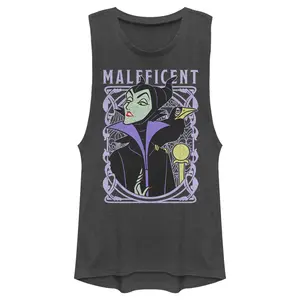 Juniors Womens Sleeping Beauty Maleficent and Diablo Frame Festival Muscle Tee