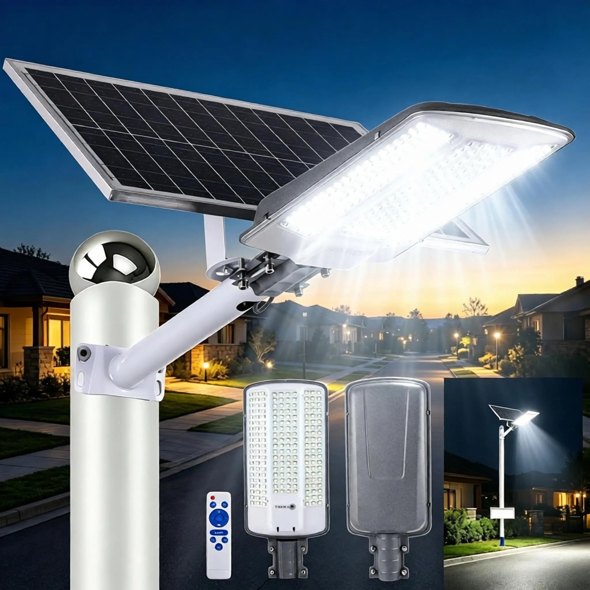 Solar Outdoor Lights 2500LM 200LED Security Lights,IP68 Waterproof,Suitable for Yard, Garage, Porch,Patio, Garden,Farm,Chicken Coop, Barn,Horse Stable,Pool,Outdoor Lights Waterproof Floodlight