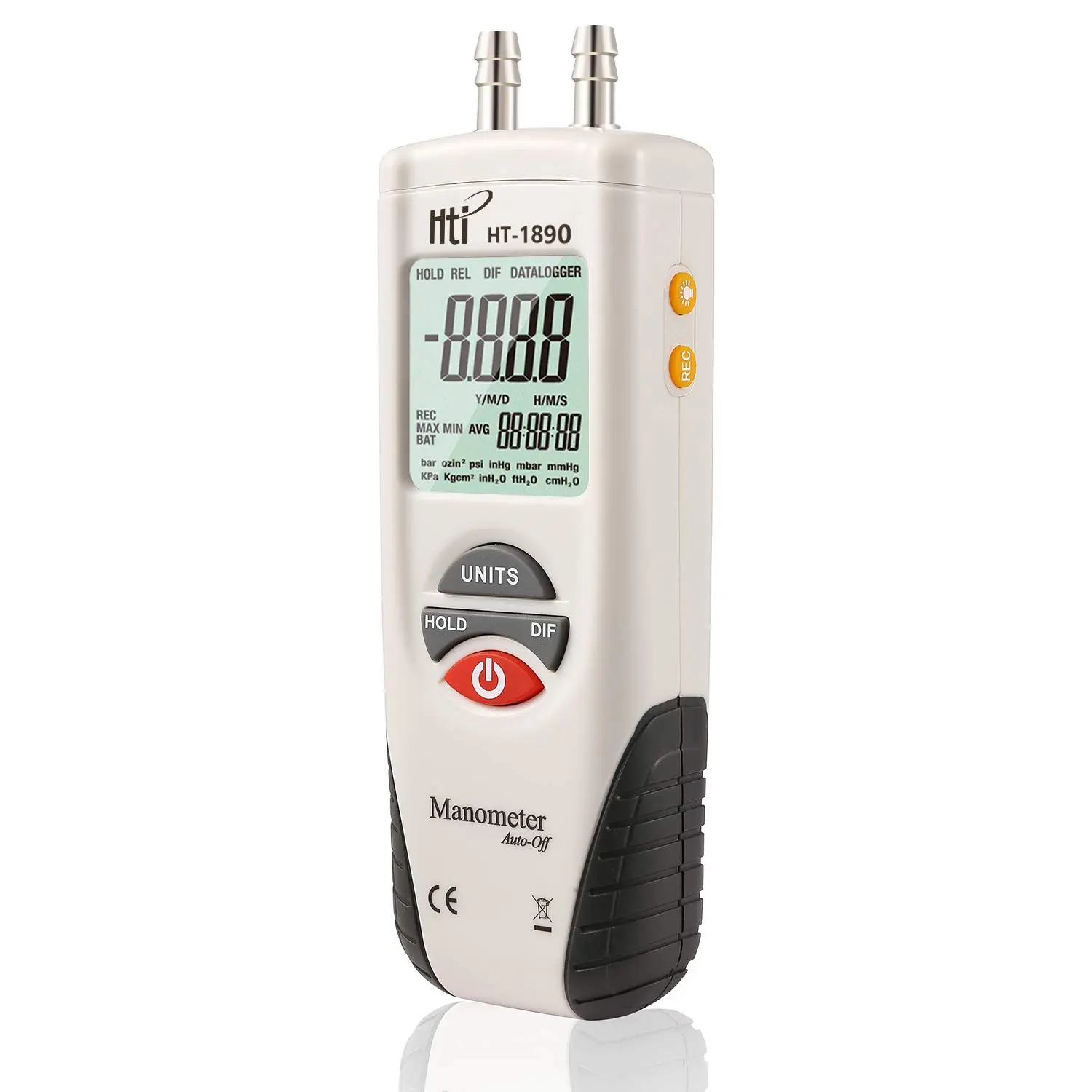 Digital Manometer, Dual Port Air  Meter  Gauge HVAC Gas Tester, Differential  Manometer with 5/16 Inches Diameter  Port,