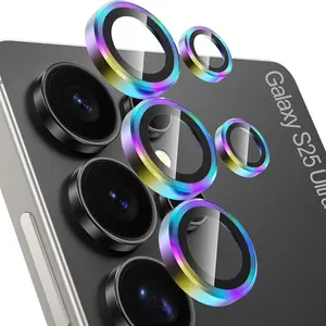 For Samsung Galaxy S25 S26 Ultra Camera Lens Protector Tempered Glass Camera Cover Screen Protector Metal Ring SamsungS25 Plus