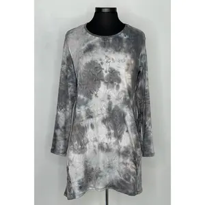 Grey 2AM Long Sleeve Tie Dye Tunic with Pockets