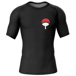 Uchiha Symbol Short Sleeve Rash Guard Anime 3D T-Shirt All Over Printed For Men And Women