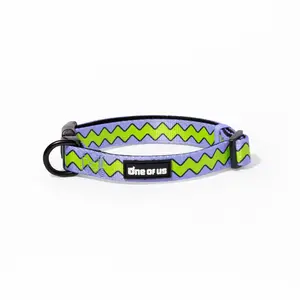Waggy Waves Dog Collar - Comfortable & Adjustable, Purple Dog Collar
