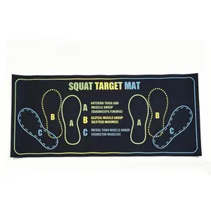 Large Squat Target Mat with Foot Position Markers, 30''*13.8'' Extra Thick 4mm Non-Slip Exercise Mat, Portable Workout Pad for Squats, Leg & Abdominal Training