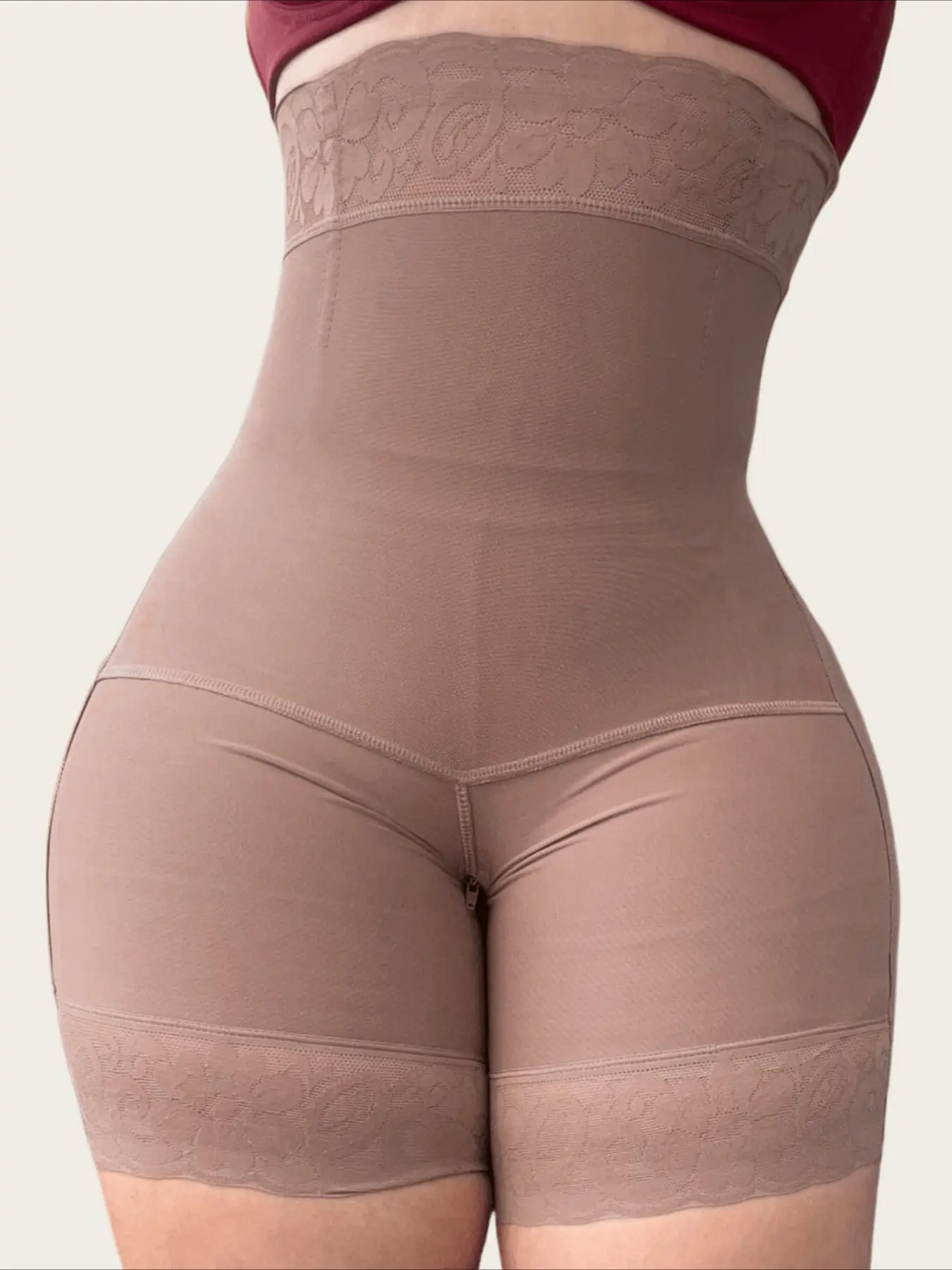 1 Count High Waisted Shapewear Shorts For Ladies, High Waist Shaping, Breathable Body Shaper, Butt Lifter Control Panty, Comfortable Shapewear Breathable Smooth Zipper, Tummy Control Bottoms, Compression Lace Panties, Womens Underwear, Hip Enhancer