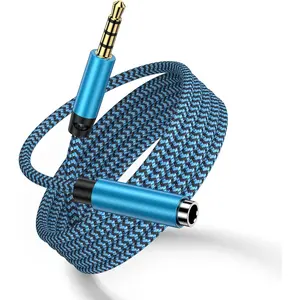 Headphone Extension ,6FT 3.5mm Extension Audio  Male to Female Aux Adapter Hi-Fi Sound Stereo Extender TRRS Braided Aux Cord for Headset,,iPad,,Pixel,Smartphones,Media Players
