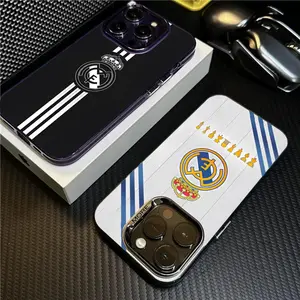 R-Reals M-Madrids Phone Case For iPhone 17 Pro Max 15 16 14 Plus 12 13 XS Max 11 Pro Fashion Colorful Silver Back Cover