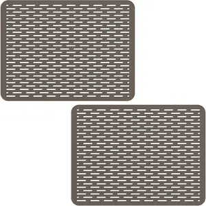 Mesh Sink Mat, 15.7 x 11.8inch Sink Prtector Mats for Kitchen Sinks, PVC  Sink Protectors for Bottom of Sink,  Draining, Easy Cleaning, Clear Gray